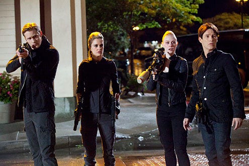 True Blood - Season 4 - "Soul of Fire" - Alexander Skarsgard, Kristin Bauer van Straten, Deborah Ann Woll and Stephen Moyer