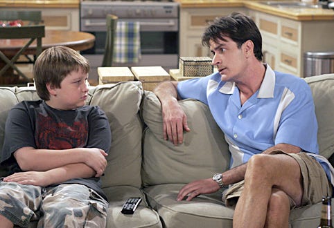 Two and a Half Men - "A Pot-Smoking Monkey" - Angus T. Jones and Charlie Sheen