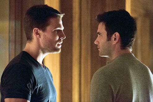 Arrow - Season 1 - "Home Invasion" - Stephen Amell and Colin Donnell