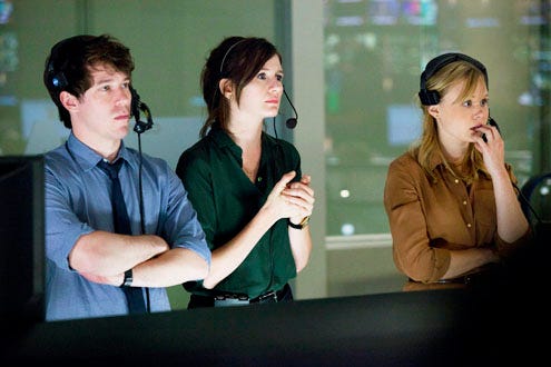 The Newsroom - Season 1 - "We Just Decided To" - John Gallagher Jr., Emily Mortimer and Alison Pill
