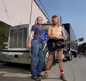 The Naked Trucker & T-Bones Show - David Koechner as Gerald "T-Bones" Tibbons and Dave (Gruber) Allen as The Naked Trucker