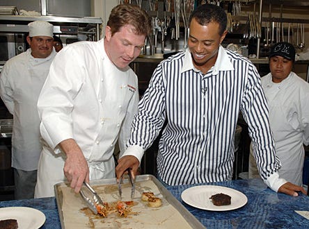 Bobby Flay and Tiger Woods - Tiger Woods Learning Center's 2006 Block Party, October 7, 2006