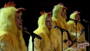 Watch Jimmy Fallon, Alanis Morissette and Meghan Trainor Cluck Along to "Ironic" in Chicken Suits