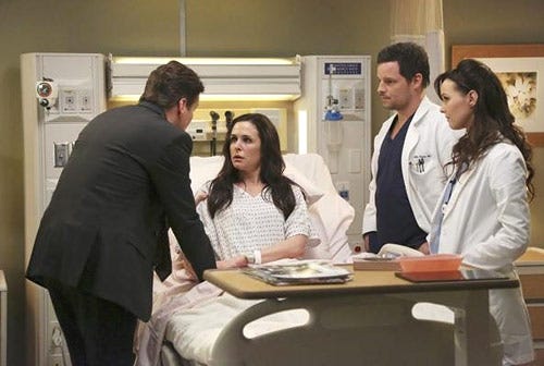 Grey's Anatomy - Season 9 - "Hard Bargain" - Michael Reilly Burke, Danielle Bisutti, Justin Chambers, Camilla Luddington