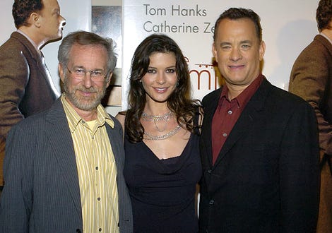 Steven Spielberg, Catherine Zeta-Jones and Tom Hanks  - "The Terminal" world premiere, June 9, 2004