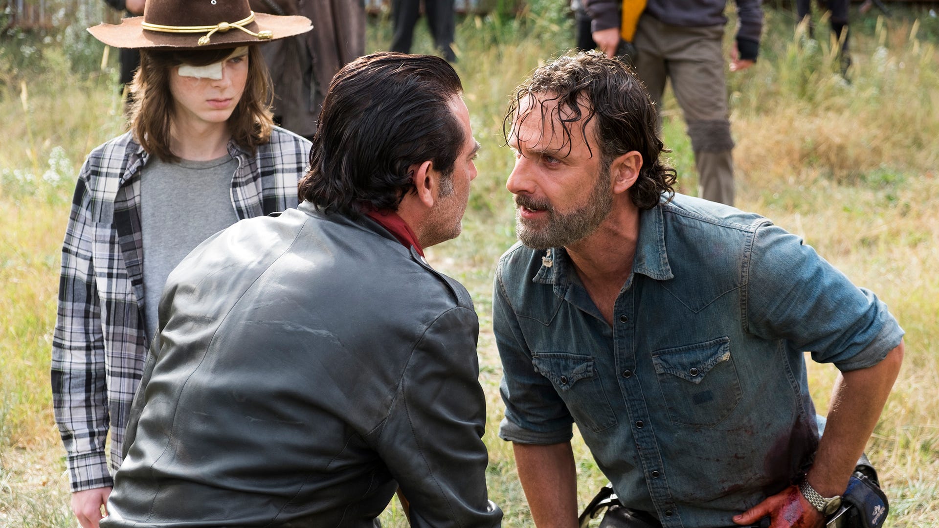 ​Chandler Riggs, Jeffrey Dean Morgan and Andrew Lincoln, The Walking Dead