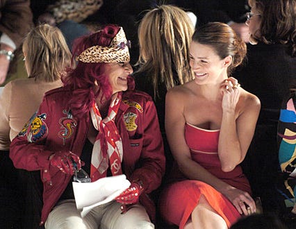 Patricia Field and Kristin Davis - Olympus Fashion Week Fall 2004 - Narciso Rodriguez - Feb. 2004