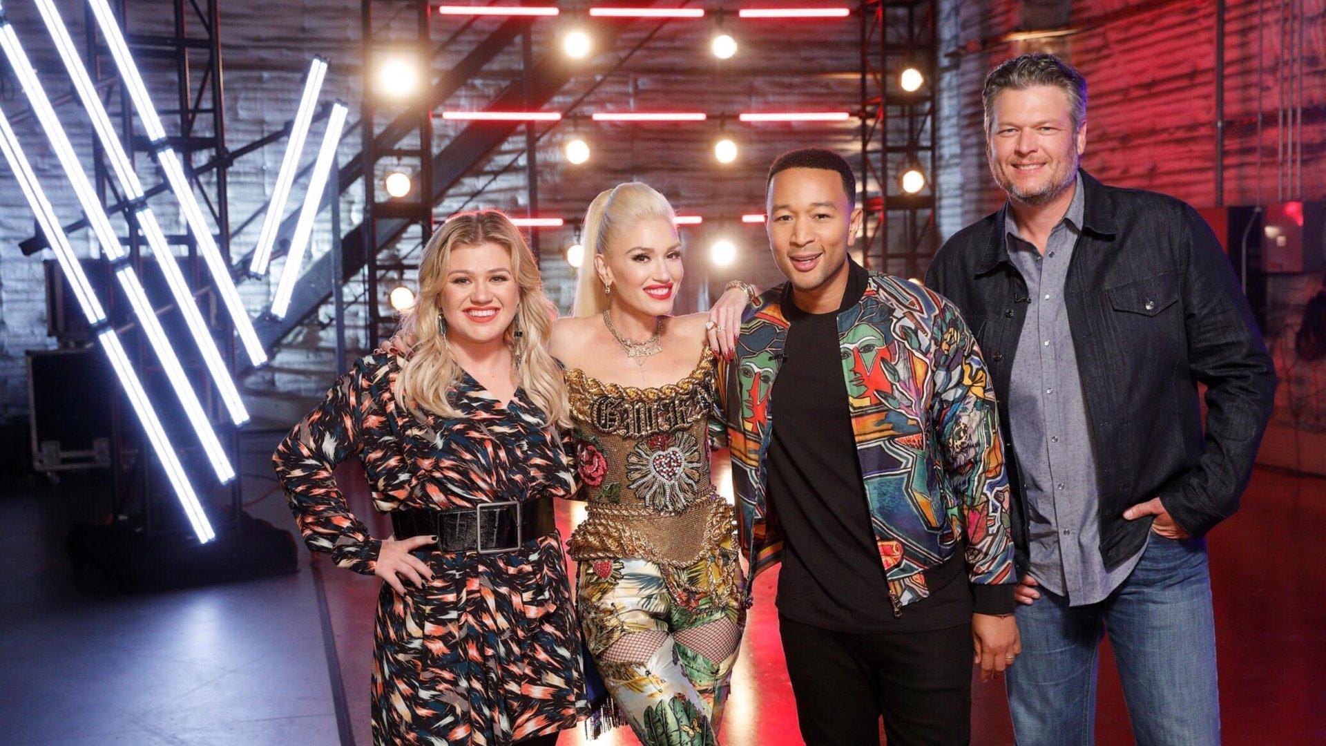 Kelly Clarkson, Gwen Stefani, John Legend, and Blake Shelton, The Voice