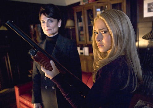 Heroes - Season 3 - "Dual" - Cristine Rose as Angela Petrelli and Hayden Panettiere as Claire Bennet