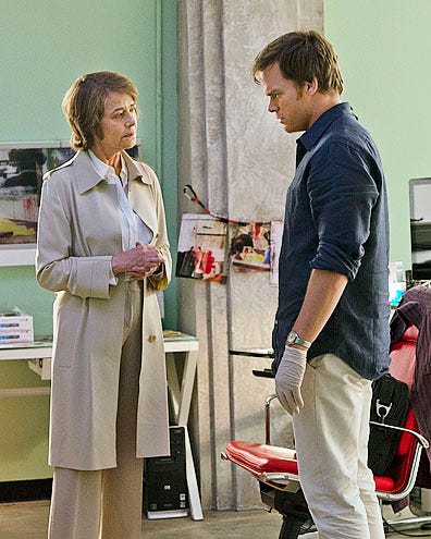 Dexter - Season 8 - "Make Your Own Kind of Music" - Charlotte Rampling and Michael C. Hall