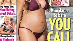 Kim Kardashian Shows Off Baby Bump in a Tiny Bikini