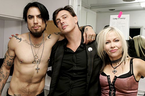 Donovan Leitch and Dave Navarro of Camp Freddy with Terri Nunn of Berlin - Camp Freddy in Concert at the Key Club - Backstage, September 29, 2005