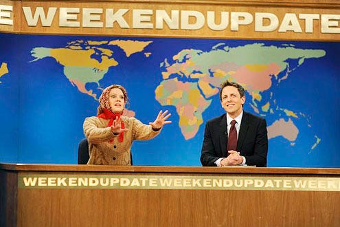 Saturday Night Live - Season 38 - "Christoph Waltz" - Kate McKinnon and Seth Meyers