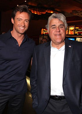 Hugh Jackman and Jay Leno at Hugh Jackman's Hand and Footprint Cerimony on April 21, 2009 at Grauman's Chinese Theater in Hollywood, California