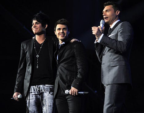 American Idol - Season 8 - Adam Lambert, Kris Allen and Ryan Seacrest