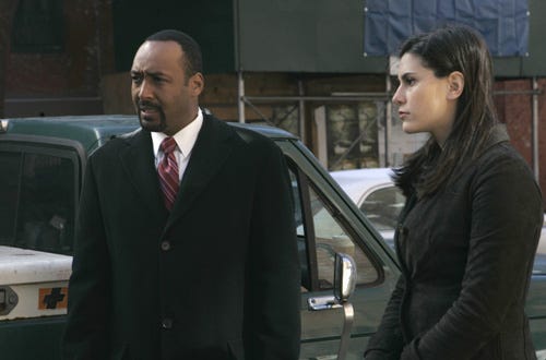 Law & Order - "Good Faith" - Jesse L. Martin as Det. Ed Green, Milena Govich as Det. Nina Cassady