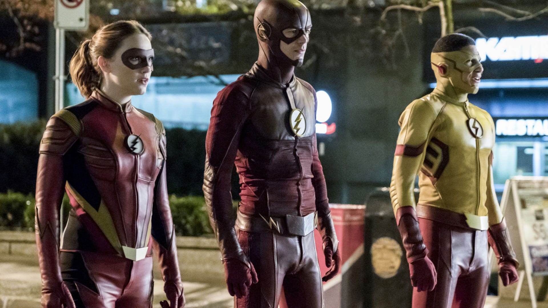 ​Violett Beane, Grant Gustin and Keiynan Lonsdale, The Flash