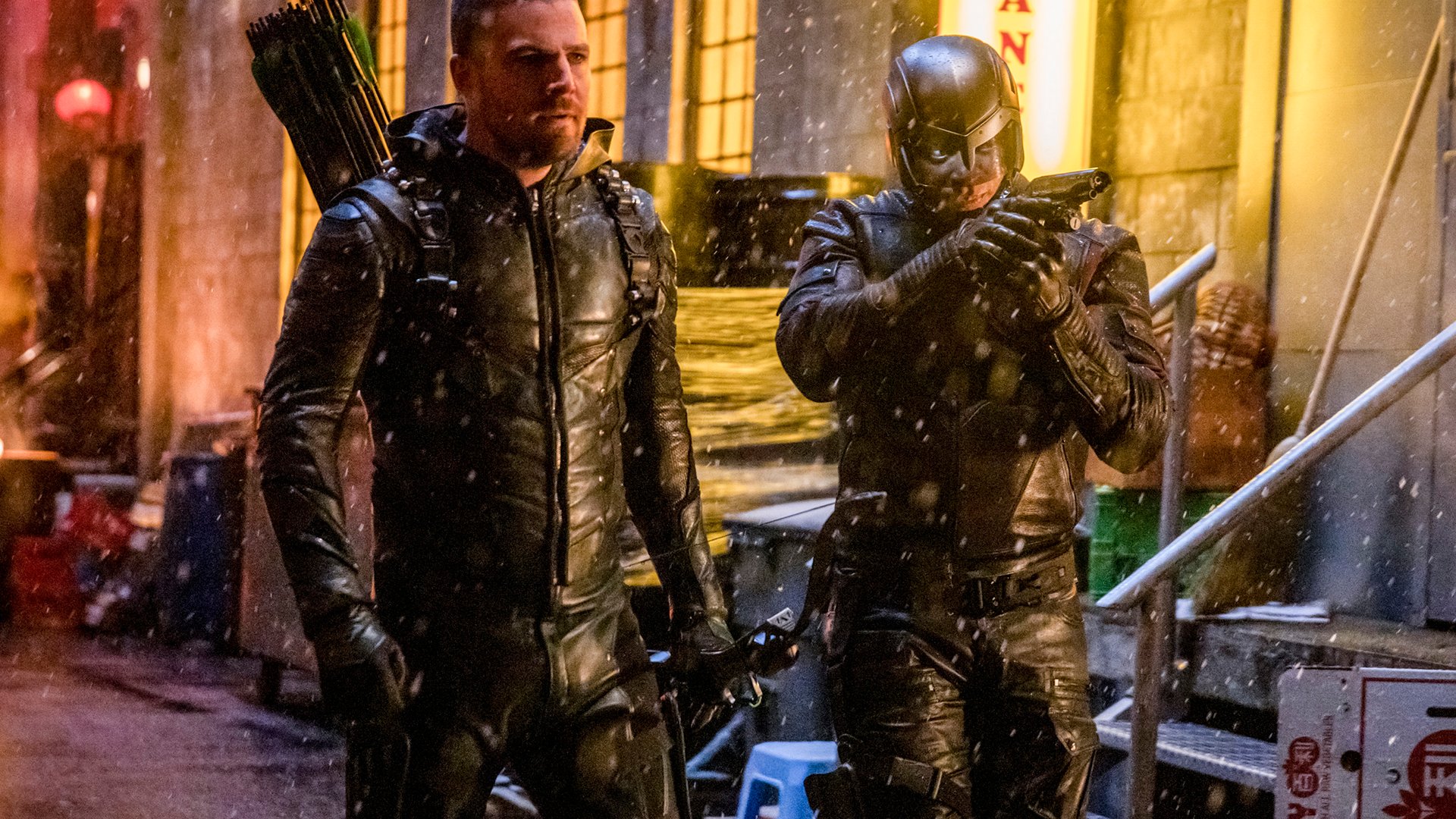 Stephen Amell and David Ramsey, Arrow