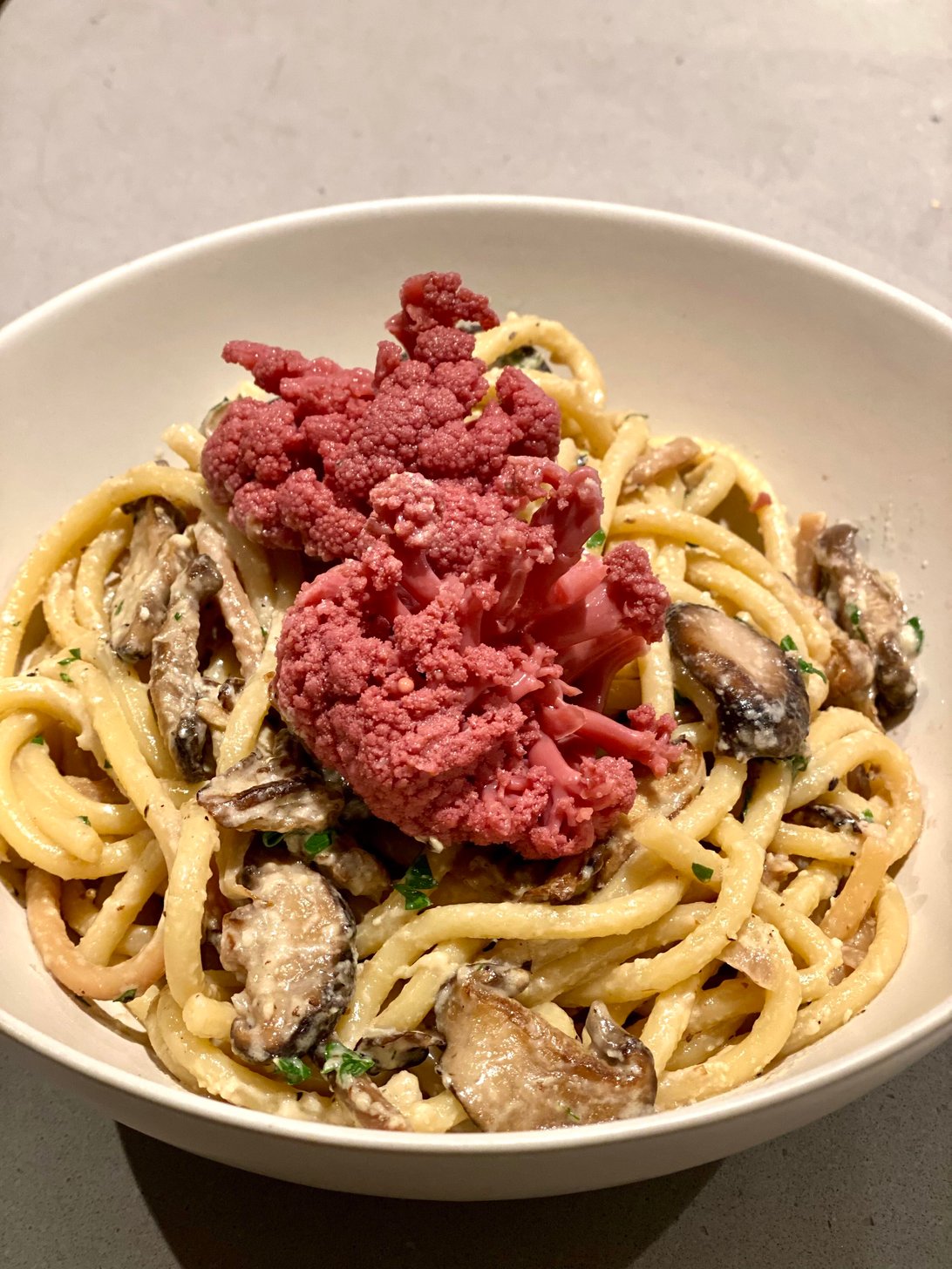 Creamy mushroom pasta