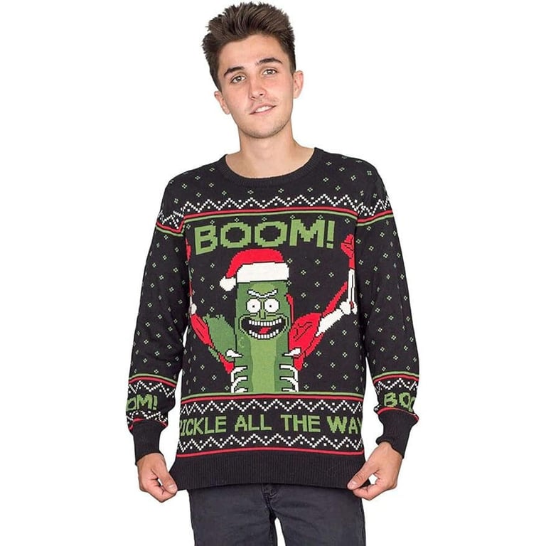 Rick and Morty Pickle Rick Ugly Christmas Sweater