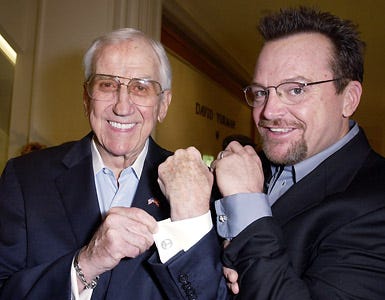 Ed McMahon and Tom Arnold - Peace and Love Jewelry by Nancy Davis launch party in Beverly Hills, November 21, 2002