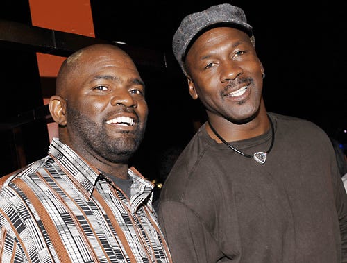 Lawrence Taylor and Michael Jordan - 8th Annual Michael Jordan Celebrity Invitational Golf Tournament - The One & Only Ocean Club - Bahamas - January 21, 2009
