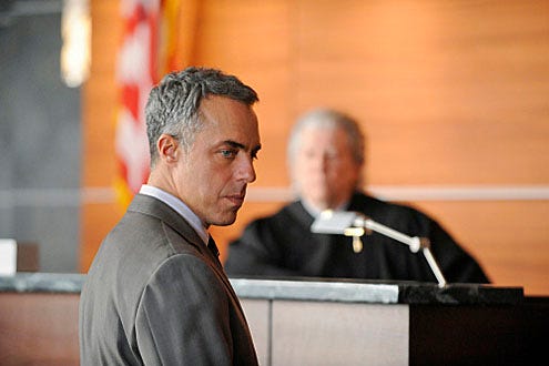 The Good Wife - Season 1 - "Hi" - Titus Welliver and guest star Peter Riegert as Judge Winter
