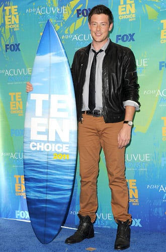 Cory Monteith, winner of the Best Actor Comedy award for "Glee", poses in the press room during the 2011 Teen Choice Awards held at the Gibson Amphitheatre on August 7, 2011 in Universal City, California.
