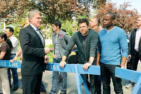 Psych - Season 8 - "S.E.I.Z.E. the Day" - Anthony Michael Hall, James Roday and Dule Hill