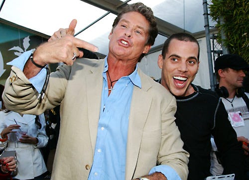 David Hasselhoff and Steve-O - Spring 2008 Mercedes Benz Los Angeles Fashion Week, October16, 2007