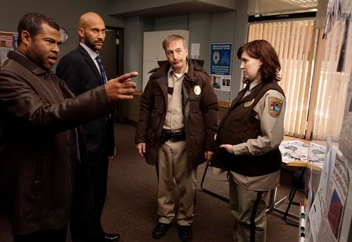 Fargo - Season 1 - "A Fox, A Rabbit, and A Cabbage" - Jordan Peele as Agent Pepper, Keegan-Michael Key as Agent Budge, Bob Odenkirk as Bill Oswalt, Allison Tolman as Molly Solverson