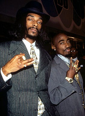 Snoop Dogg and Tupac Shakur -  MTV Video Music Awards - Radio City Music Hall - New York, NY - Sept. 4, 1996