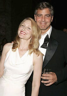 Patricia Clarkson and George Clooney  - The 2005 Venice Film Festival "Good Night, and Good Luck" party, September 1, 2005