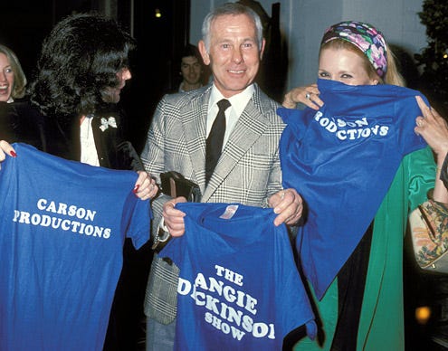 Joanna Carson, Johnny Carson and Angie Dickinson - Johnny Carson Productions presents "The Angie Dickinson Show"  launch party, Beverly Hills, CA, January 6, 1981