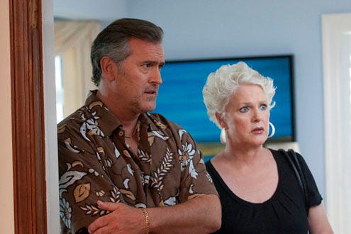 Burn Notice - Season 4 - "Past and Future Tense" - Bruce Campbell as Sam Axe and Sharon Gless as Madeline Westen