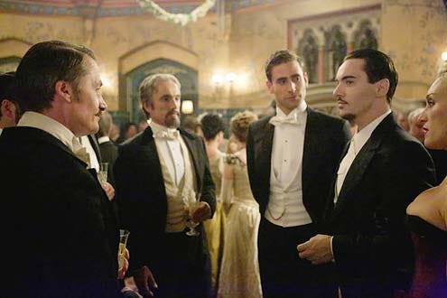 Dracula - Season 1 - "The Devil's Waltz" - Hal Fowler, Ben Miles, Oliver Jackson-Cohen, Jonathan Rhys Meyers and Victoria Smurfit