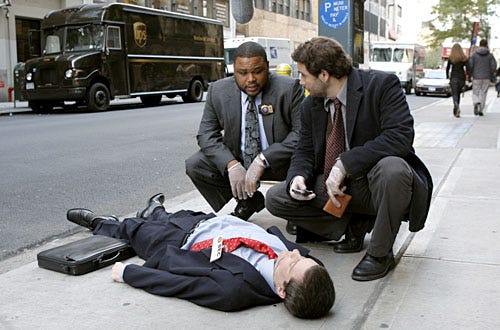 Law & Order - Season 19, "Sweetie" - Anthony Anderson as Det. Kevin Bernard, Jeremy Sisto as Cyrus Lupo