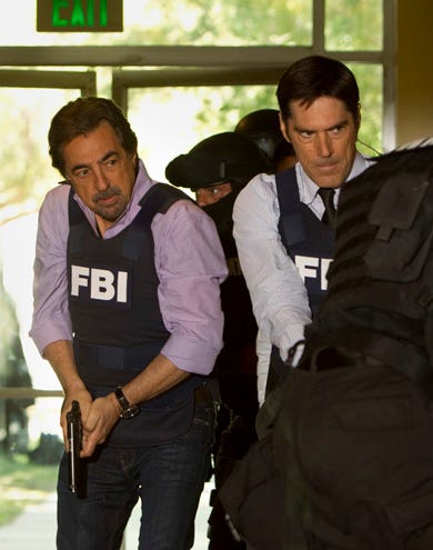 Criminal Minds - Season 11 - "The Inspired" - Joe Mantegna as David Rossi, Thomas Gibson as Aaron Hotchner