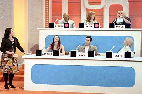 Gameshow Marathon - "Match Game" Ricki Lake (far left) hosts with George Foreman, Kathy Griffin, Bruce Vilanch, Betty White, Adam Corolla and Adrianne Curry