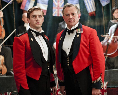 Downton Abbey - Season 2 - Dan Stevens as Matthew Crawley and Hugh Bonneville as Lord Grantham
