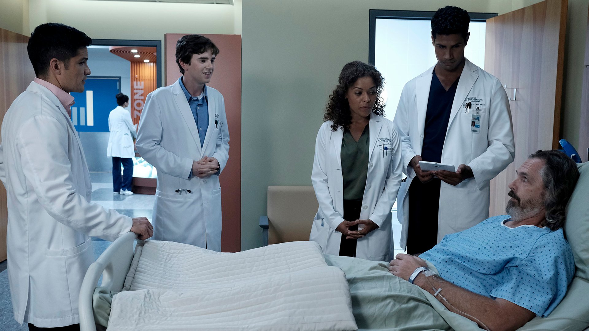 Nicholas Gonzalez, Freddie Highmore, Antonia Thomas, Chuku Modu and Rocky Anderson, The Good Doctor
