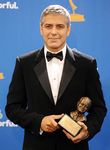 George Clooney, recipient of the Bob Hope Humanitarian Award poses in the press room at the 62nd Annual Primetime Emmy Awards held at the JW Marriott Los Angeles at L.A.
