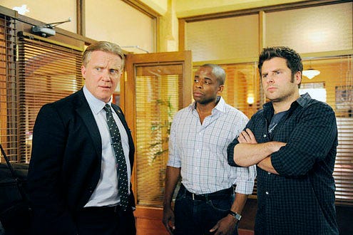 Psych - Season 7 - "No Truth About It" - Anthony Michael Hall, Dule Hill and James Roday
